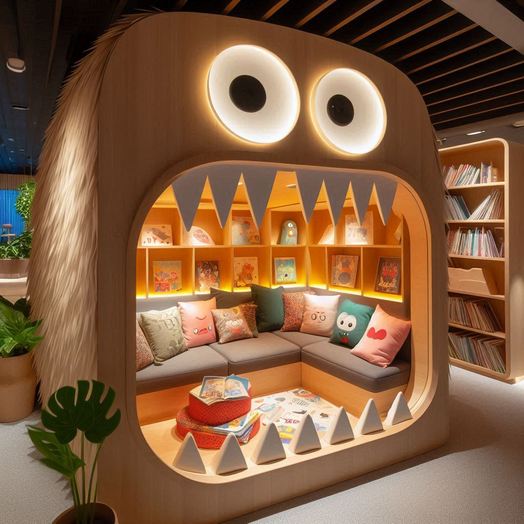 Immersive Animal-Shaped Reading Corners