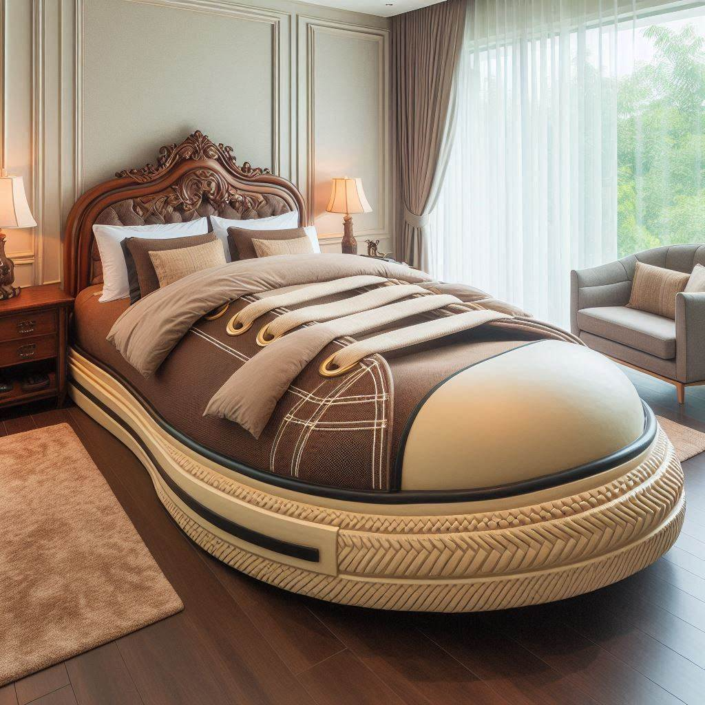 Sneaker Enthusiasts' Dream: Shoe-Shaped Bed