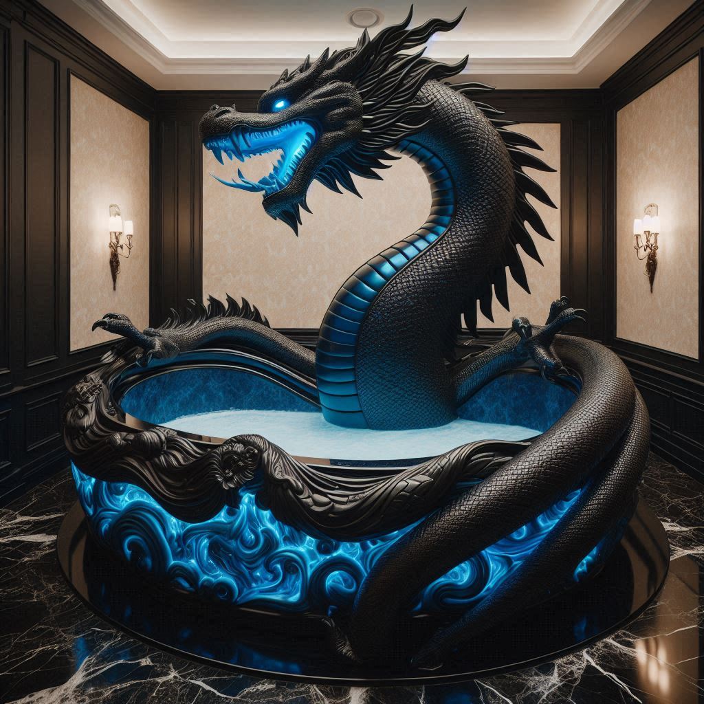 Dragon Mythical Design AppealBathtub (8)